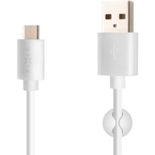 FIXED USB/USB-C kábel, USB 2.0, 1m,biely