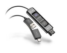 Poly DA85M, USB-A/C adaptér pro připojení QD sluchátek k PC, ovládací prvky