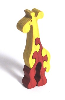 Fauna Dřevěné vkládací puzzle z masivu malá žirafa