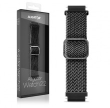 Řemínek textilní ALIGATOR 22mm, černý