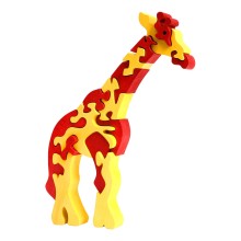 Fauna Dřevěné vkládací puzzle z masivu velká žirafa