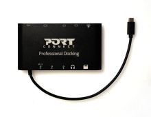 PORT CONNECT Dokovací stanice 8v1 ,LAN, HDMI, mini Display Port, VGA, USB-C 60W, 3x USB-A,