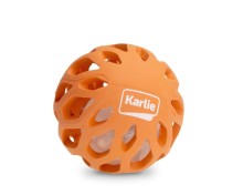 Karlie Gumová mriežkovaná guľa s LED svetlom vo vnútri 8,3cm oranžová