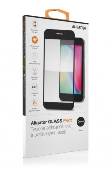 Ochrana displeje GLASS PRINT Xiaomi Redmi Note 14 4G, černá, celoplošné lepení