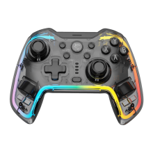 White Shark Bezdrátový Gamepad PRAETORIAN, pro PC,PS3/PS4,Android,iOS,Nintendo,RGB,transparentní