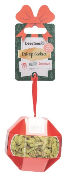 Beeztees XMAS BALL Pamlsky pro kočky Catnip-losos 8,5x8cm