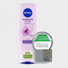 Nit Free hřeben + NIVEA Hairmilk Natural Shine 200 ml